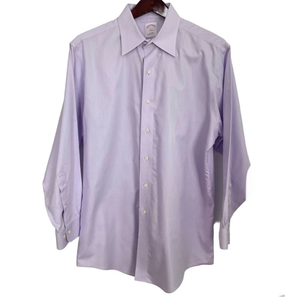 Brooks Brothers 100% Cotton Long Sleeve Button Down Shirt Lavender Purple 16 2/3